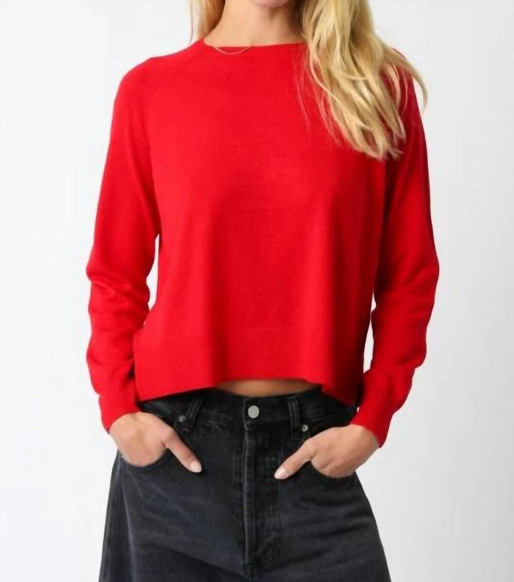 NEW OLIVACEOUS leann classic lightweight sweater in red